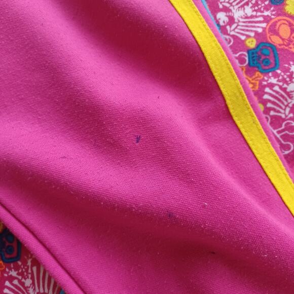 Kanji‎ Premium Vintage Y2K Hot Pink Skulls Zip Up Collared Jacket XL - Picture 6 of 8